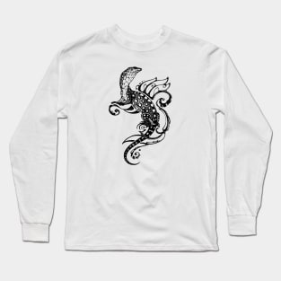 Masterpiece of Nature. Monitor Lizard in tattoo style Long Sleeve T-Shirt